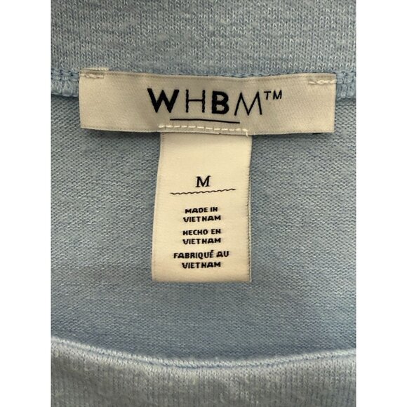 White House Black Market WHBM Light Blue Longline Top Ruched Hips Size Medium - Picture 5 of 12